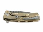 LionSteel ROK DD GL kapesní nůž 8,3 cm, damašek, zlatá, titan 