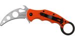 FOX kések FX-599 TK gyakorló zsebkés - karambit 6,5 cm, narancs, G10