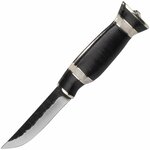 WOOD JEWEL WJ23NP lovecký nůž 9,5cm, kůže, černá, kožené pouzdro