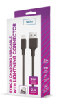 GSM109950 SETTY cable USB - Lightning 3,0 m 2A black NEW