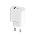 Maxlife MXTC-06-25AC PD QC nabíjačka 1x USB-C 1x USB 25W, biela (OEM0101202)