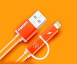 AA-1147 Remax AURORA 2in1 USB CABLE oranžový