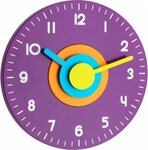 60.3015.11 TFA POLO Analogové designové nástěnné hodiny, fialové