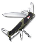 Victorinox 0.9553.MC4 RangerGrip 61 multifunkciós kés 130 mm, zöld-fekete, 11 funkció