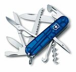 Victorinox 1.3713.T2B1 Huntsman Sapphire multifunkcionális kés, átlátszó kék, 15 funkciós, buborékfó