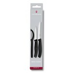 Victorinox 6.7113.31 3-dílný set - 2x kuchyňský nůž, 1x škrabka, černá