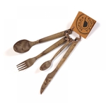 30250251 Kupilka CUTLERY Fork, knife, spoon, teaspoon Brown - hnedý kempingový príbor