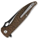 QSP Knife QS117-A Locust Brown kapesní nůž 9,8 cm, satin/černá, hnědá, Micarta
