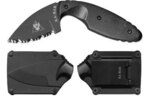 KA-BAR KB-1481 TDI ORIGINAL-FULL SERRATION taktikai kés 5,7 cm, full fekete, Zytel, tok