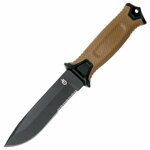 Gerber G1059 Strongarm Fixed Blade vonkajší nôž 12,2 cm, coyote, čierna, čiastočne zúbkovaný, puzdro