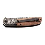 Herbertz 584812 jednoruční kapesní nůž 10cm, ořechové dřevo, reliéfní ozdobný motiv