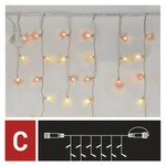 D1CD01 Emos Lighting Standard LED spojovacia reťaz pulzujúca – cencúle, 2,5 m, vonkajšia, červená/vi