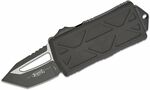 Microtech 158-1T Exocet Tanto Tactical Black automata kés 5 cm, teljesen fekete, alumínium, csat 