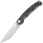 MKM MK EL-GYCF ECLIPSE vreckový nôž 8,1 cm, Stonewash, sivo-čierna, titán, uhlíkové vlákno
