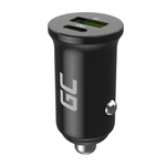 CADM-GC-38AC Green Cell autós töltő PowerRide Nano38 38W USB-C és USB-A, PD 3.0/Ultra Charge