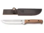Beavercraft TLK1 Tactical Knife taktický nůž 16 cm, Satin, ořechové dřevo, kožené pouzdro 