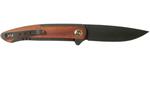 We Knife WE20043-3 Smooth Sentinel zsebkés 7,6 cm, Black Stonewash, titán, Cuibourtia fa 