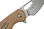 MKM MK FX03M-1NC ISONZO Hawkbill zsebkés 4,9 cm, kőmosott, natúr barna, Micarta