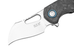 MKM MK FX03M-1CM ISONZO Hawkbill kapesní nůž 4,9 cm, Satin, mramorové uhlíkové vlákno