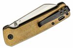 QSP Knife QS130-F Penguin D2 Brass vreckový nôž 7,8 cm, mosadz