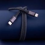 Maxlife MXUC-11 magnetický kabel USB-C - USB-C 1,0m 100W, nylon, černá (OEM0101402)