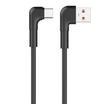 Maxlife MXUC-09 úhlový kabel USB - USB-C 1,0 m 3A černá (OEM0101208)