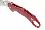 LE1 A RS LionSteel Folding nůž STONE WASHED MagnaCut blade, RED aluminum handle