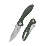 Kubey KU314N Ruckus Green vreckový nôž 8,4 cm, tmavozelená, Micarta