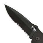 SOG-FF25-CP ESCAPE - BLACK záchranrásky vreckový nôž 8,6 cm, celočierna, hliník 