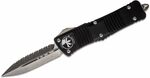 Microtech 142-12 Combat Troodon Full Serrated automatický nôž 9,5 cm, Stonewash, čierna, hliník