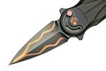 FX-551 TiCOP FOX kniva /ANARCNIDE SATURN FOLDING KNIFE CARBON COPPER DAMASCUS BLADE,TITANIUM PVD HA