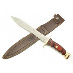 CHEVREUIL-22R Muela 220mm blade, coral pakkawood rukojeť a brass guard and cap