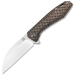 QSP Knife QS118-A1 Pelican Brown Micarta Stonewash kapesní nůž 9,2 cm, hnědá, Micarta
