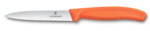 Victorinox 6.7739.C1 Nôž na ovocie a zeleninu, 10cm, zubkovaný, špicatý, oranžový