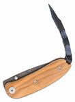 8210D UL LionSteel Mini Damascus Heinsgringla Olive wood handle, wood box