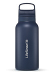 LGV41SASWW Lifestraw Go 2.0 Stainless Steel Water Filtr Bottle 1L Aegean Sea