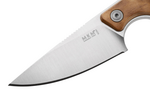 MKM MK MA01-O MAKRO 1 Drop Point všestranný nůž 7,3 cm, Satin, olivové dřevo, kožené pouzdro