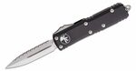 Microtech 232-5TQ UTX-85 Satin Serration automata kés 7,6 cm, fekete, alumínium