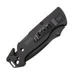 SOG-FF25-CP ESCAPE - BLACK záchranrásky vreckový nôž 8,6 cm, celočierna, hliník 