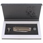 LionSteel ROK B vreckový nôž 8,3 cm, Satin, bronzová, titán 