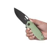 Kubey KU322E Tityus Tan zsebkés 8,6 cm, Sötét Stonewash, Green Jade, G10, Csat