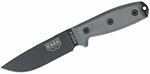 ESEE-4P-MB univerzálny nôž 11,4 cm, čierna, šedá, Micarta, pripínacie hnedé plastové puzdro MOLLE