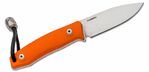 M1 GOR LionSteel Fixed knife m390 blade Orange G handle, leather sheath, Ti Pearl
