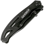 Gerber 31-003628 Paraframe I Tanto Black Part. Serrated vreckový nôž 7 cm, celočierna, celooceľový