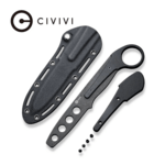 C22009C-1 CIVIVI Varius Black G10 Ring Handle Black Stonewashed D2 Dull Trainer Blade