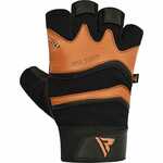 RDX GYM GLOVE LEATHER S15 TAN fitness kožené rukavice velikost XXXL hnědá