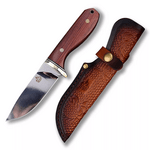 QSP Knife QS114 Erised I lovecký nůž 10,5 cm, palisandr, mozaika, kožené pouzdro