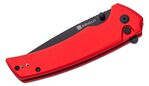 S21022B-2 Sencut Serene Red alumínium fogantyú fekete kőmosott D2 penge gombzár