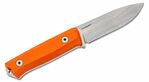 B40 GOR LionSteel Fixed Blade Sleipner Steel stone washed, ORANGE G handle, leather sheath