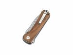 QSP Knife QS131-B Hawk Laminated vreckový nôž 8,2 cm, damašek, drevo Verawood